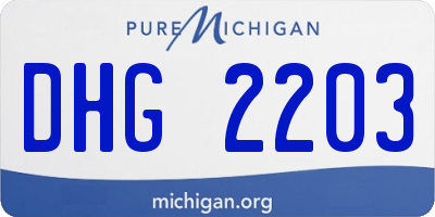 MI license plate DHG2203