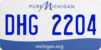 MI license plate DHG2204