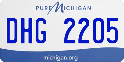 MI license plate DHG2205