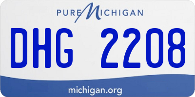 MI license plate DHG2208