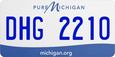 MI license plate DHG2210