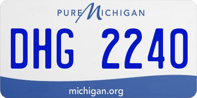 MI license plate DHG2240