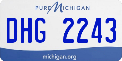 MI license plate DHG2243