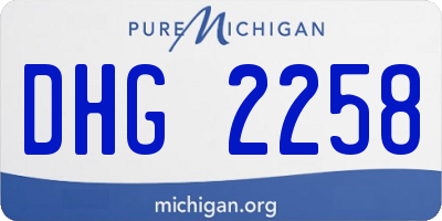 MI license plate DHG2258