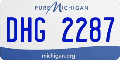 MI license plate DHG2287