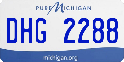 MI license plate DHG2288