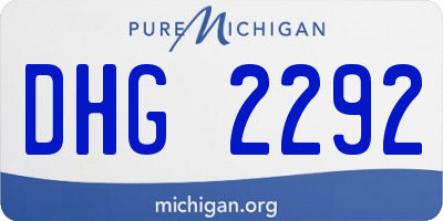 MI license plate DHG2292