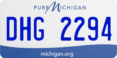 MI license plate DHG2294
