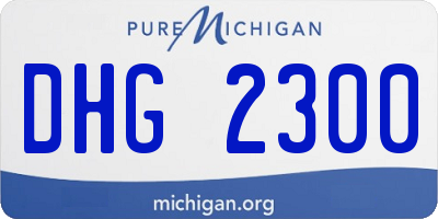 MI license plate DHG2300