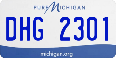 MI license plate DHG2301