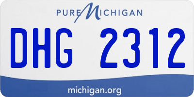 MI license plate DHG2312