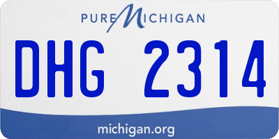 MI license plate DHG2314