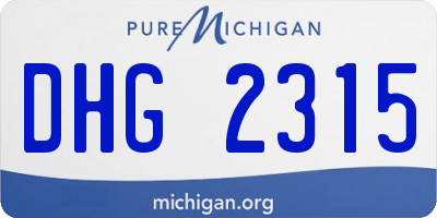 MI license plate DHG2315