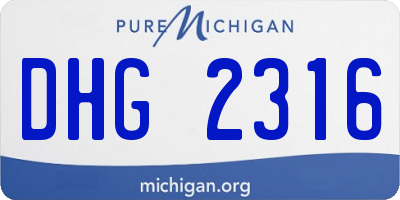 MI license plate DHG2316