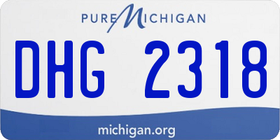 MI license plate DHG2318