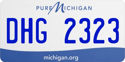 MI license plate DHG2323
