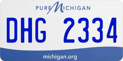 MI license plate DHG2334