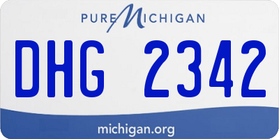 MI license plate DHG2342