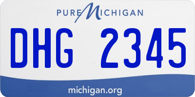 MI license plate DHG2345