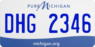 MI license plate DHG2346