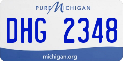 MI license plate DHG2348