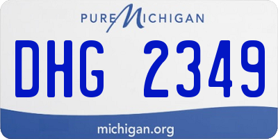 MI license plate DHG2349
