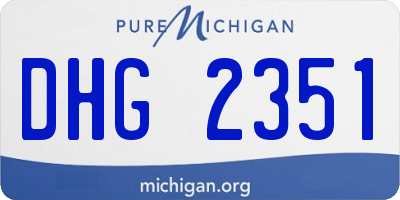 MI license plate DHG2351