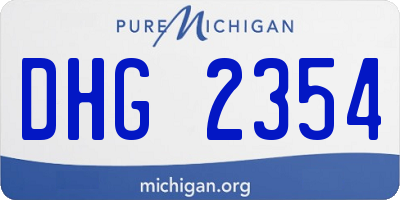 MI license plate DHG2354