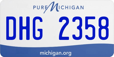 MI license plate DHG2358
