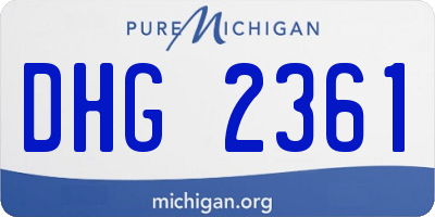 MI license plate DHG2361