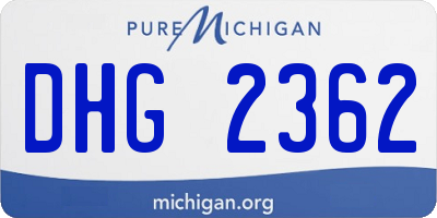 MI license plate DHG2362