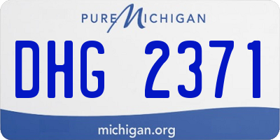 MI license plate DHG2371