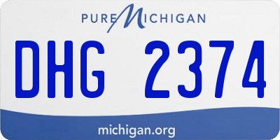 MI license plate DHG2374