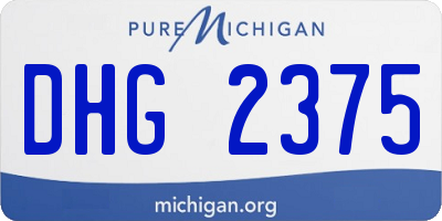MI license plate DHG2375
