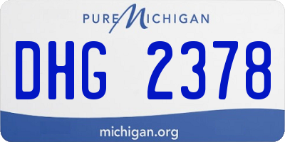 MI license plate DHG2378