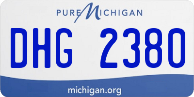 MI license plate DHG2380