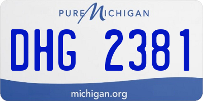 MI license plate DHG2381