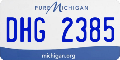 MI license plate DHG2385