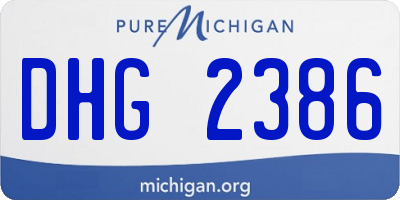 MI license plate DHG2386