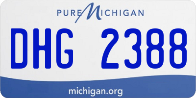 MI license plate DHG2388