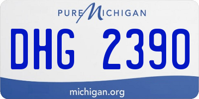 MI license plate DHG2390