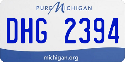 MI license plate DHG2394