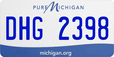 MI license plate DHG2398