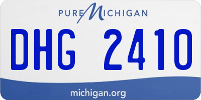 MI license plate DHG2410