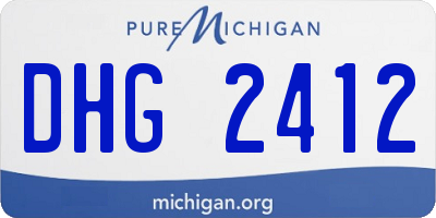 MI license plate DHG2412