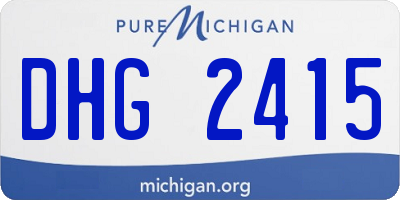 MI license plate DHG2415