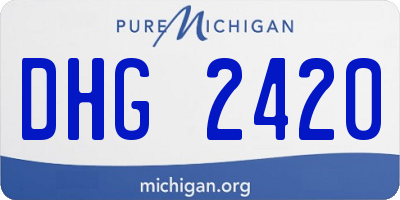 MI license plate DHG2420