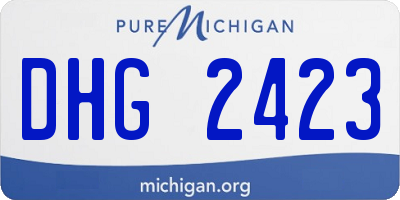 MI license plate DHG2423