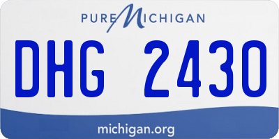 MI license plate DHG2430