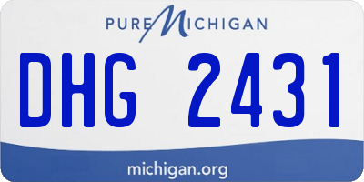 MI license plate DHG2431